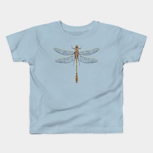 Yellow and Purple Dragonfly Kids T-Shirt